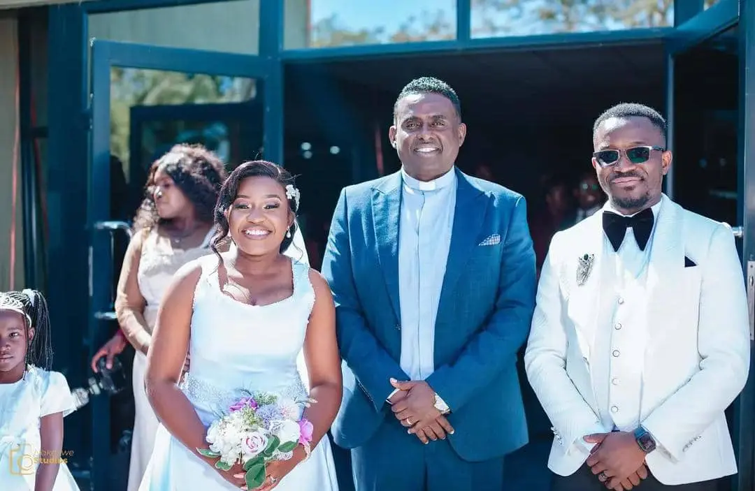 Chomba Tonga (Class of 2024) and Ruth Kanyanta Mhango during their wedding on Saturday, 26 July 2025
