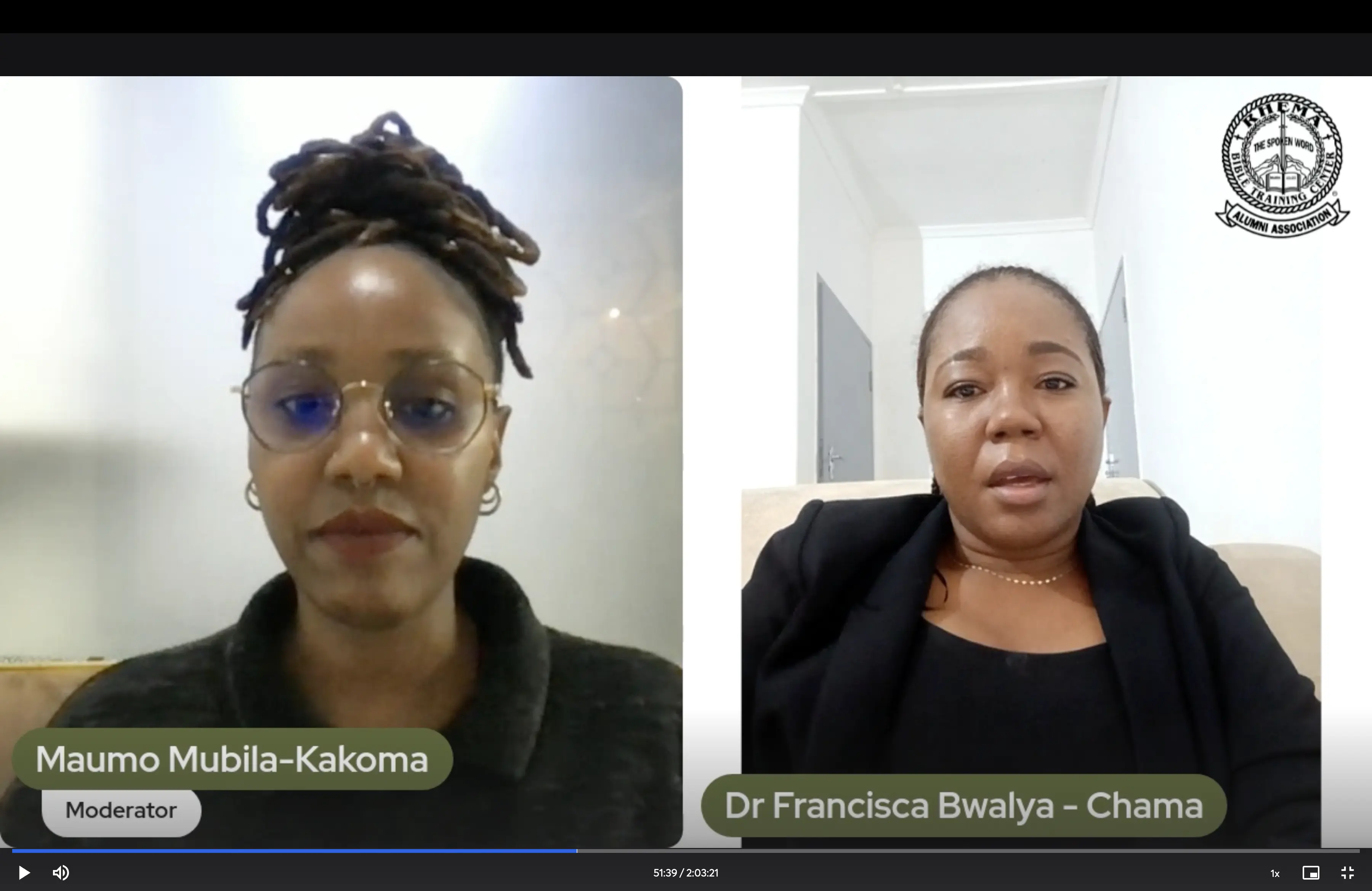 Maumo Mubila Kakoma in conversation with Dr Francisca Bwalya-Chama during the RAAZ Mental Wellness Webinar